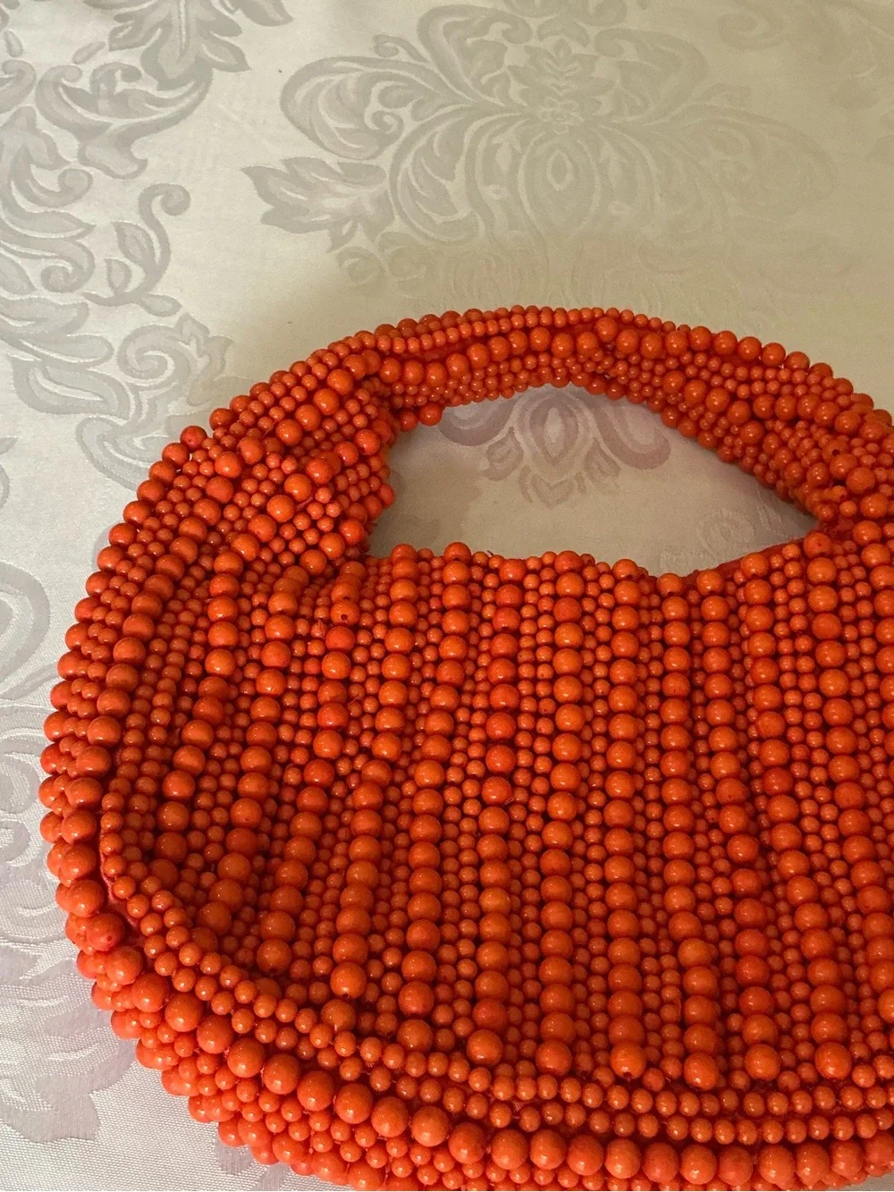 T.J.Maxx Vibrant Orange Multi-Strand Beaded Clutch